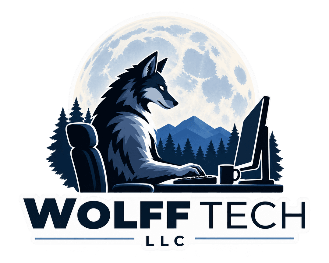 Wolff Tech wolf-and-moon logo